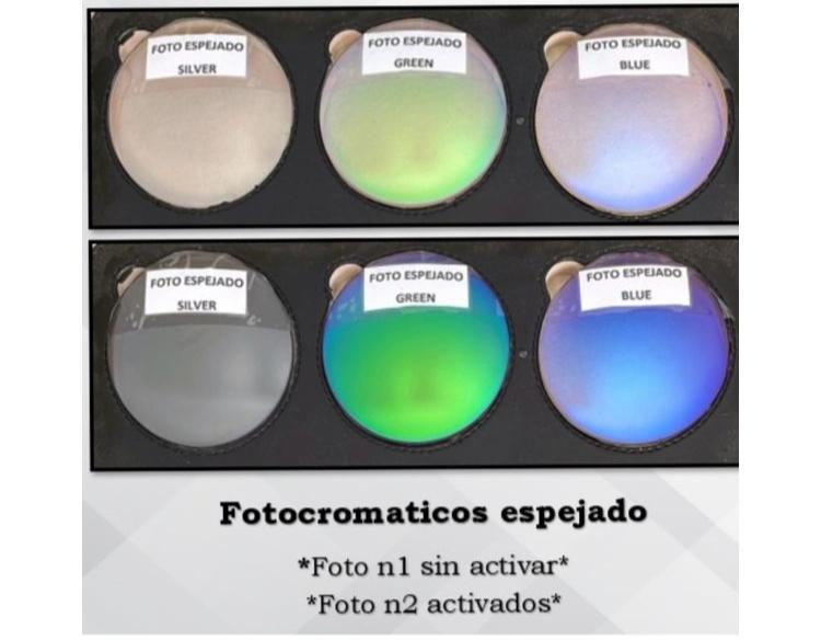PAR DE CRISTALES ORGANICO FOTOCROMATICOS ESPEJADOS CAFE O GRIS (MONOFOCALES) DIOPRIAS ESF 2.00 A CYL 2.00 (copia)