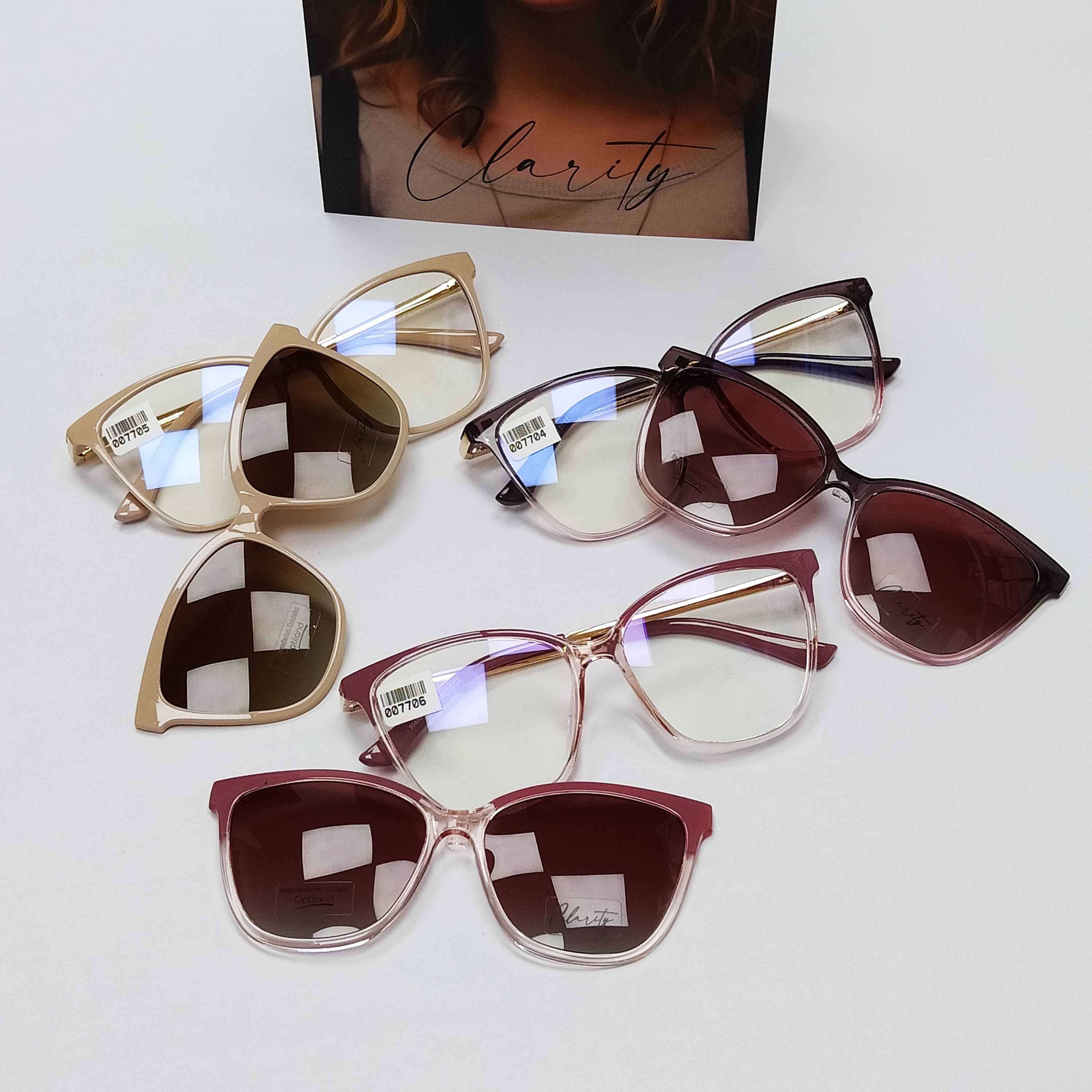 Lentes clip on micas para toda ocasión. Modelo celuloide hermosos y livianos.