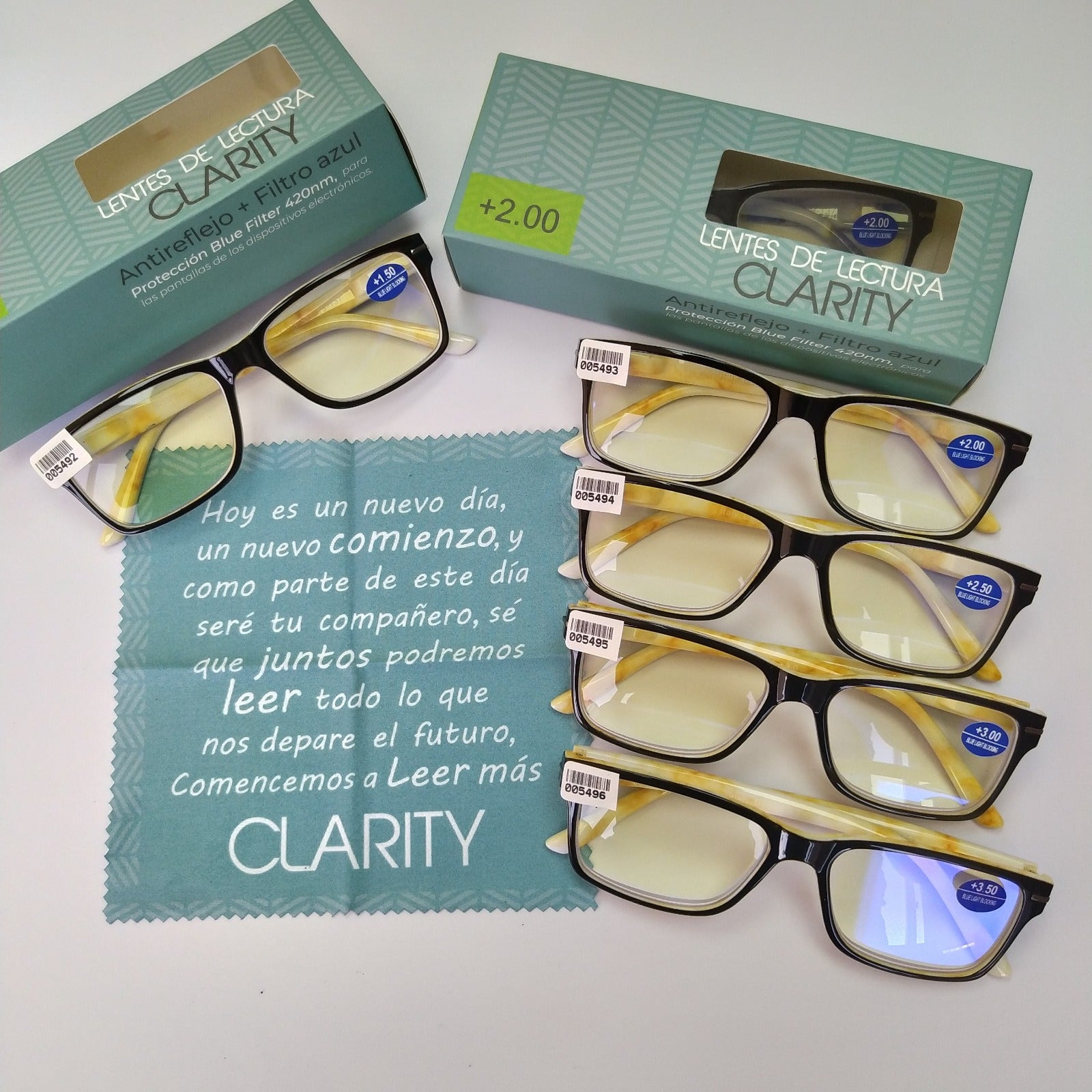 Lentes de lectura preparados con cristales organicos blufilter