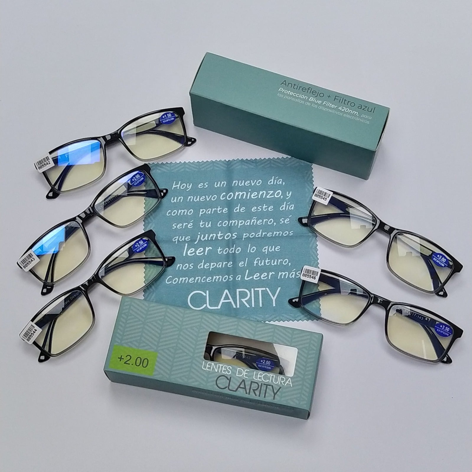 Lentes de lectura preparados con cristales organicos blufilter