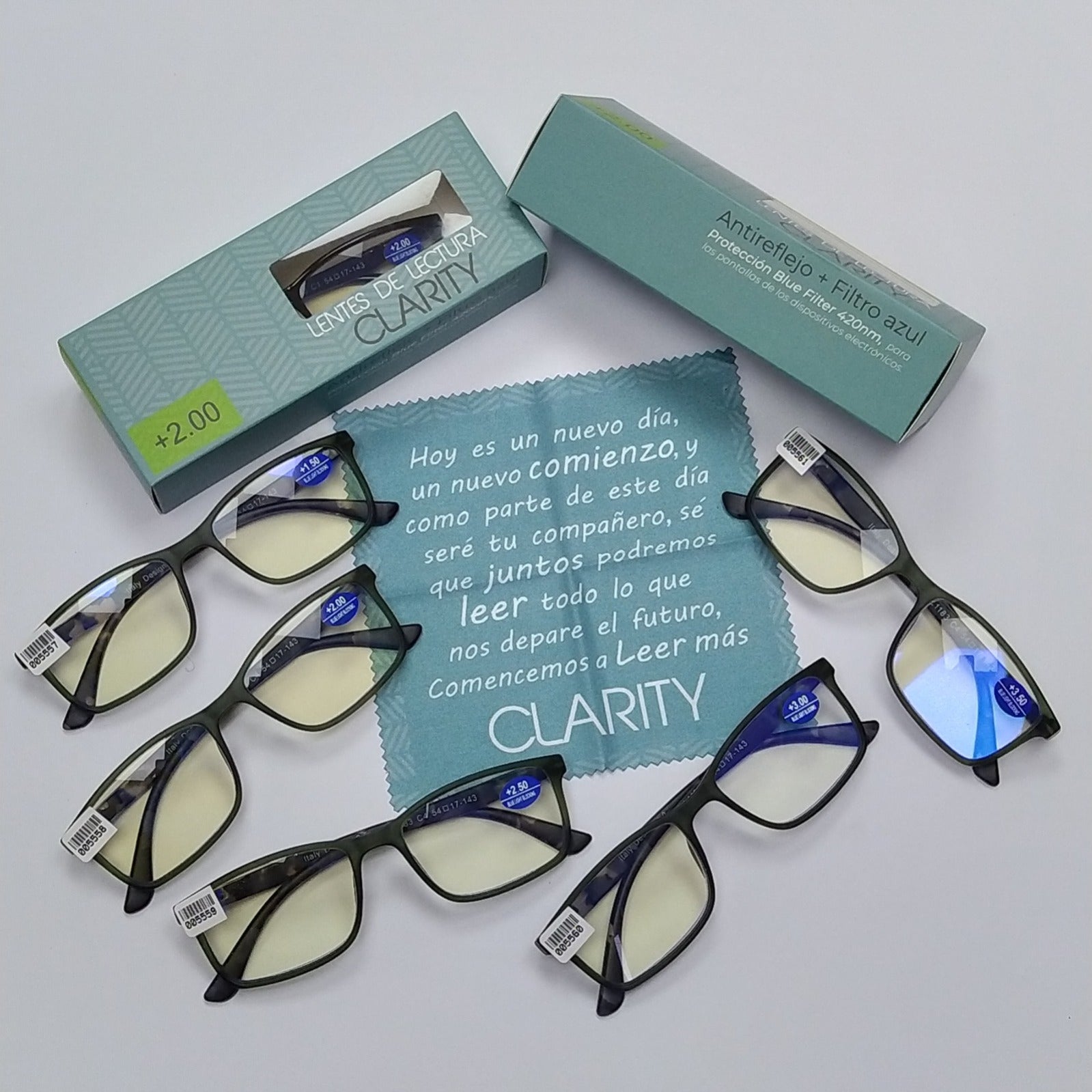 Lentes de lectura preparados con cristales organicos blufilter