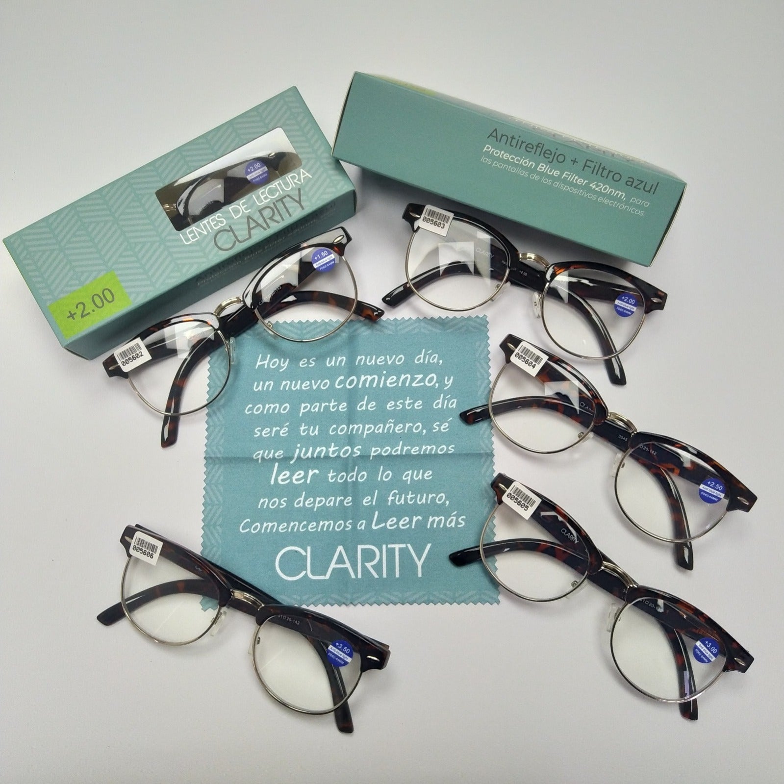 Lentes de lectura preparados con cristales organicos blufilter