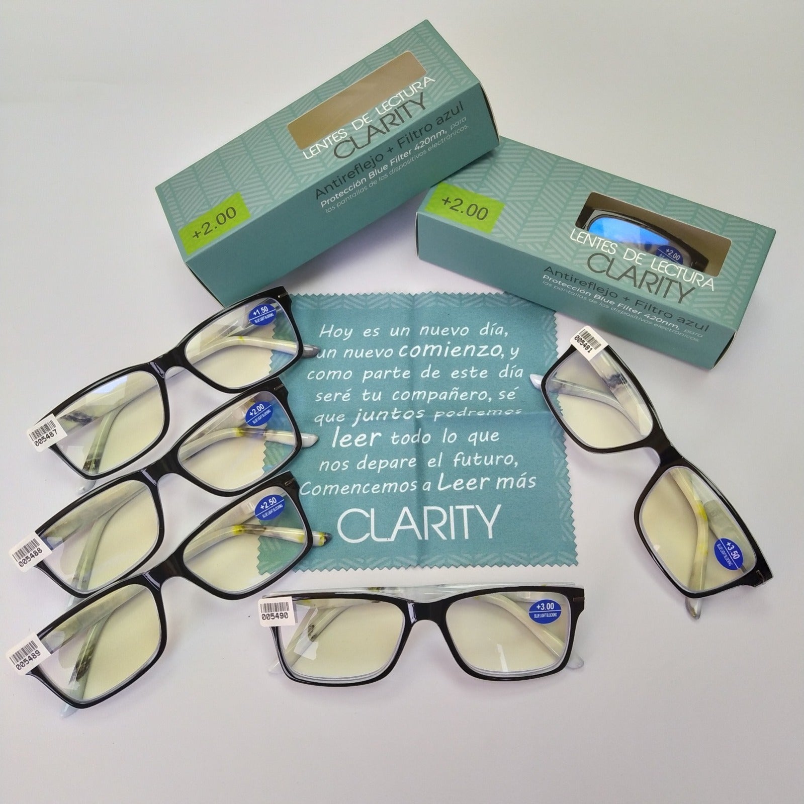 Lentes de lectura preparados con cristales organicos blufilter