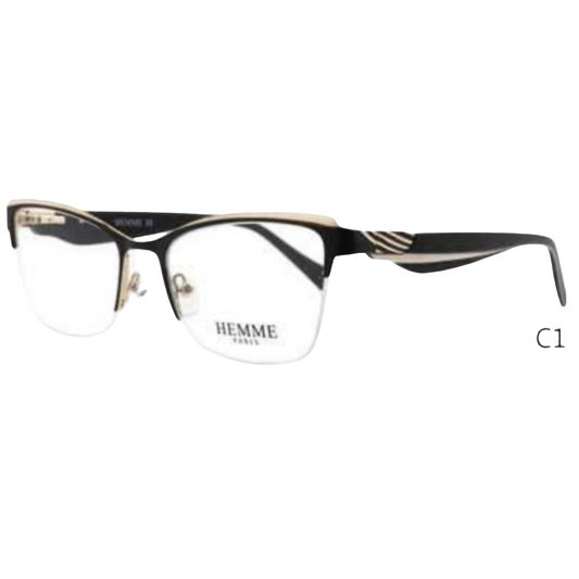LENTES METÁLICOS SEMI AL AIRE HEMME MUJER HM011 (53-16-142)